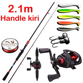 FRRTC Fishing Set 1.65m/1.8m Spinning Fishing Rod and Reel Set 2 Sections  Carbon Fiber Fishing Rod and 13BB Fishing Reel Joran Pancing Full SET-EVA  Hand 1.65M-5.5kaki