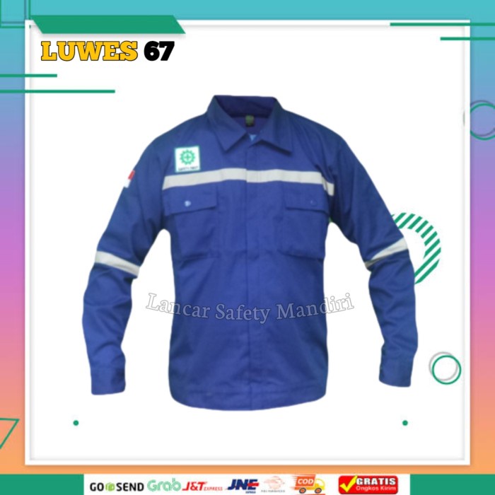 Jual Terlaris Baju Seragam Kerja/ Baju Safety Proyek Warna Biru Bca