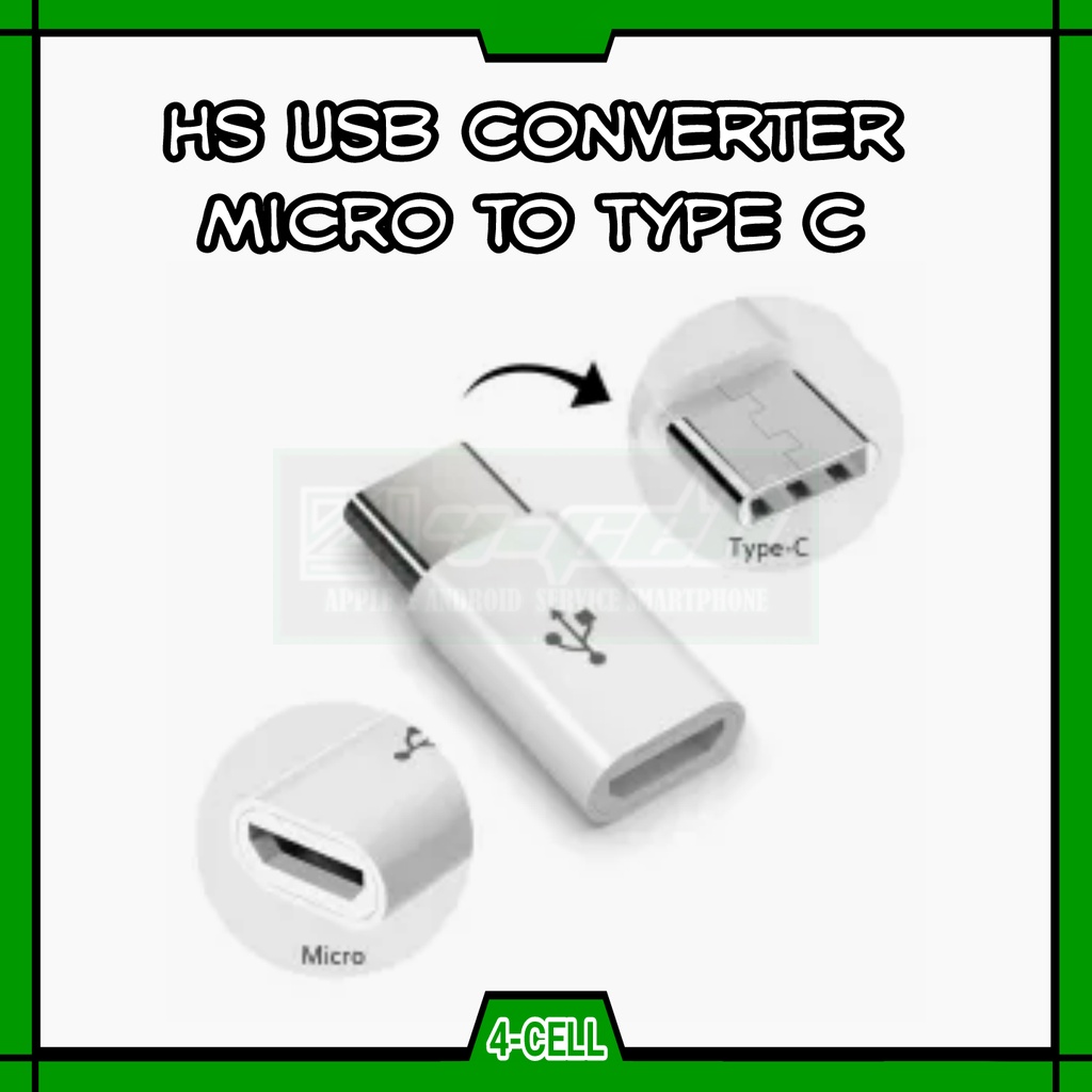 Jual Hs Usb Converter Micro To Type C Colokan Sambungan Charger Android To Type C Shopee