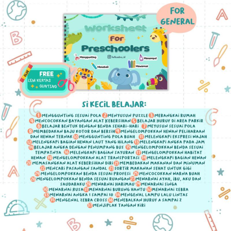 Jual Worksheet PreSchoolers For General | Shopee Indonesia
