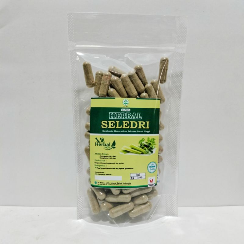 DAUN SELEDRI 100 Kapsul Herbal Hipertensi Rematik Anti Angin