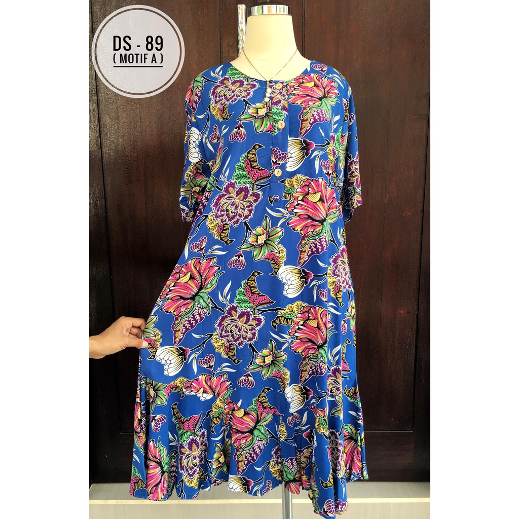 Jual ( DS-89 ) Daster KENCANA UNGU label biru busui model klok duyung ...