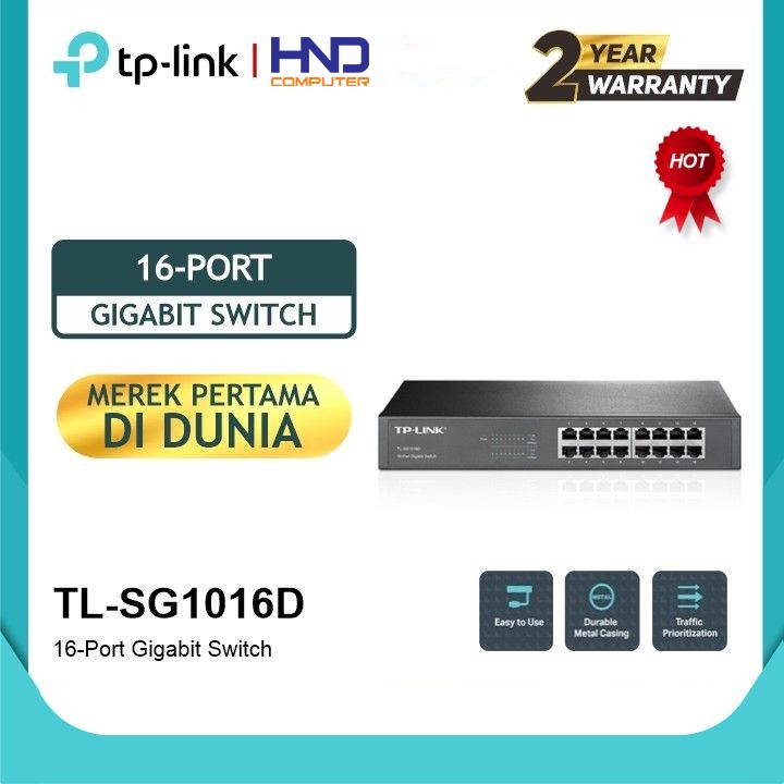Switch TP-LINK TL-SG1016D 16 Ports Gigabit – Occasion Fonctionnelle