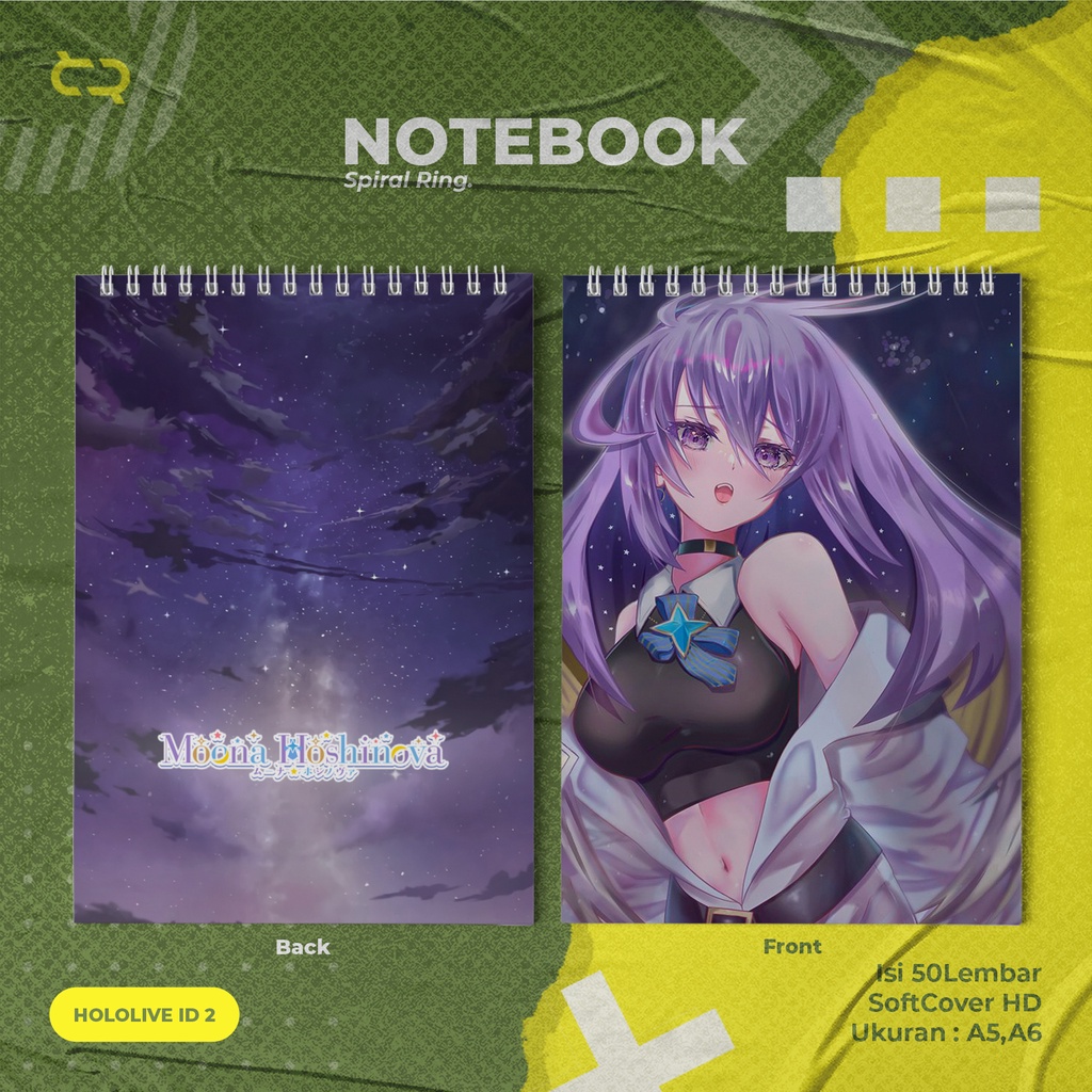 Jual Buku Diary Hololive ID Vtuber Kobo DLL Aesthetic Note Ring Atas Spiral Book