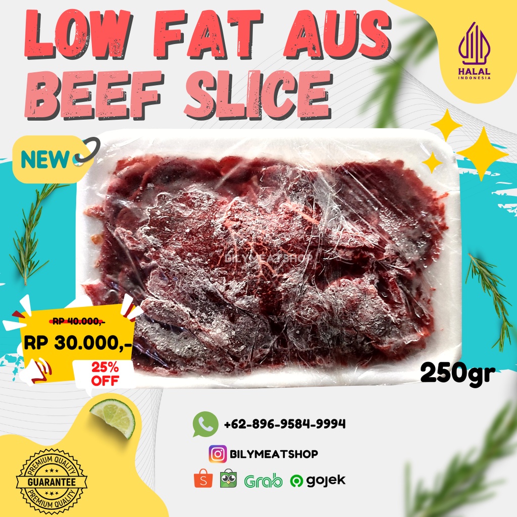 Jual LOW FAT AUS BEEF SLICE 250 Gr 500 Gr 1 Kg Shopee Indonesia