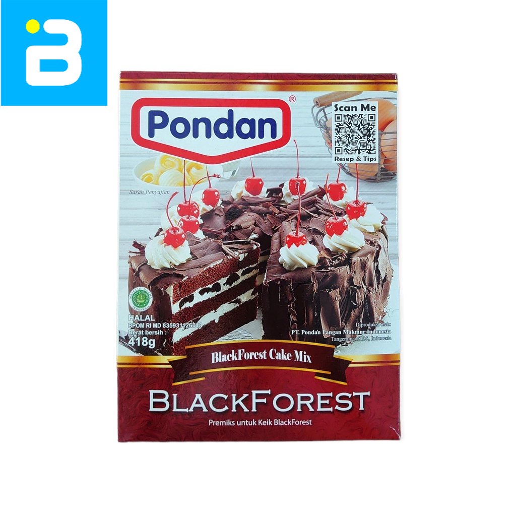 Jual Pondan Black Forest Cake Mix 418 G Shopee Indonesia