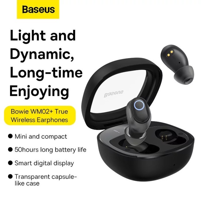 Jual Baseus TWS Bowie WM02+ Plus True Wireless Earphones | Shopee Indonesia