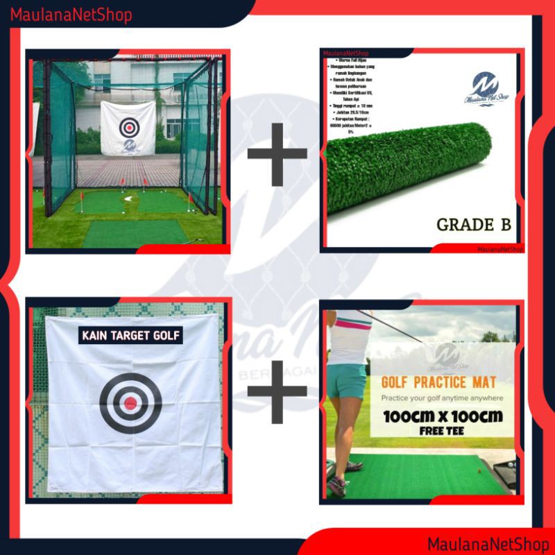 Jual Net Driving Golf Range Complete Jaring Golf Cage PVC 3mx3mx3m