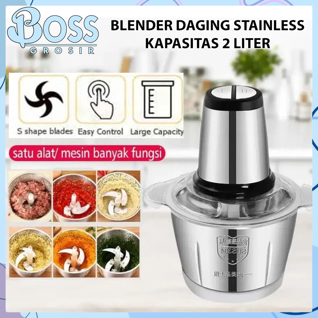 Jual MEAT GRINDER STAINLESS 2L / BLENDER PENGGILING DAGING STAINLESS 2L ...