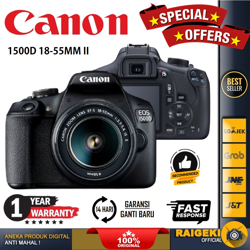 Jual Canon Digital Camera EOS 1500D with lens 18-55mm IS II Black