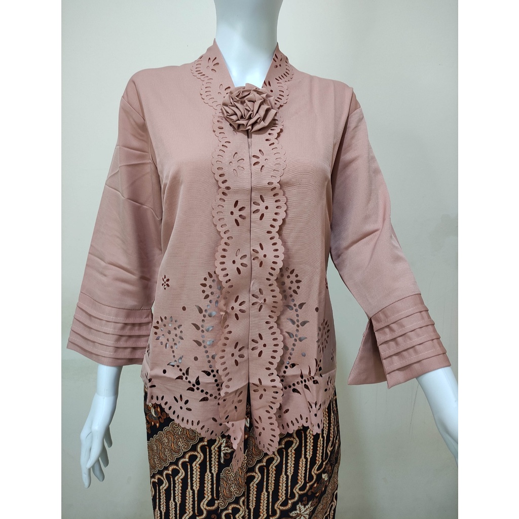 Jual Flash Sale Atasan Kebaya Encim Modern Elegan Coklat Kebaya Moderen Cokelat