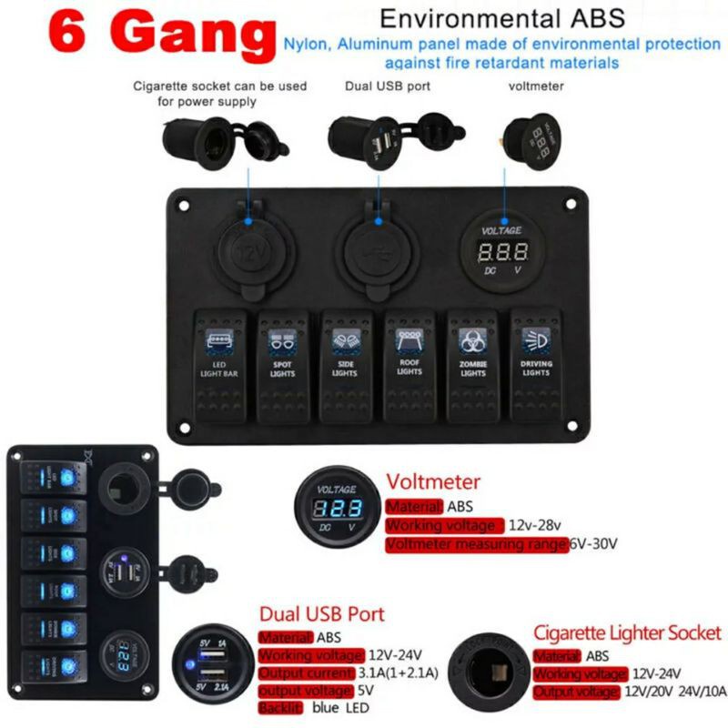 Jual Saklar panel isi 6 USB volt | Shopee Indonesia