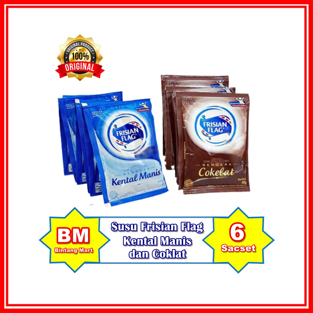 Jual Susu Kental Manis Sachet Cap Bendera Frisian Flag Isi 6 Pcs