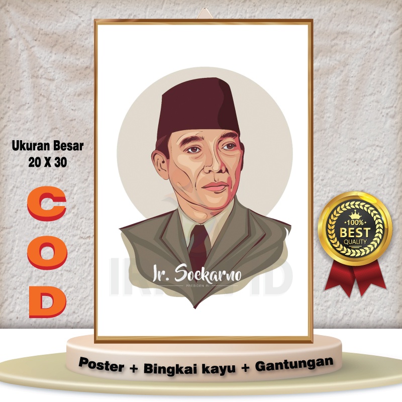 Jual POSTER KAYU MDF SOEKARNO PRESIDEN SUKARNO HIASAN DINDING DEKORASI ...