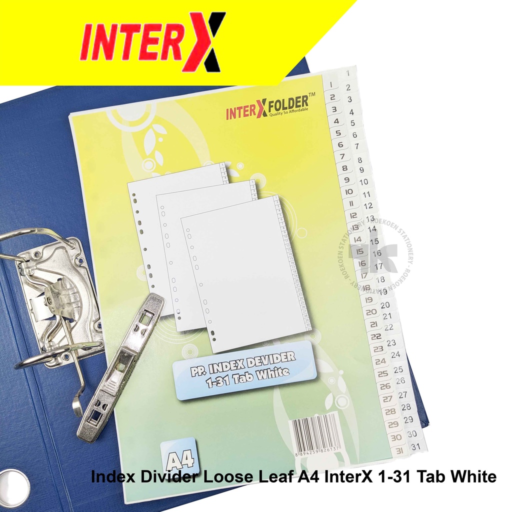 Jual InterX Index Divider Ordner A4 Tab White | Shopee Indonesia
