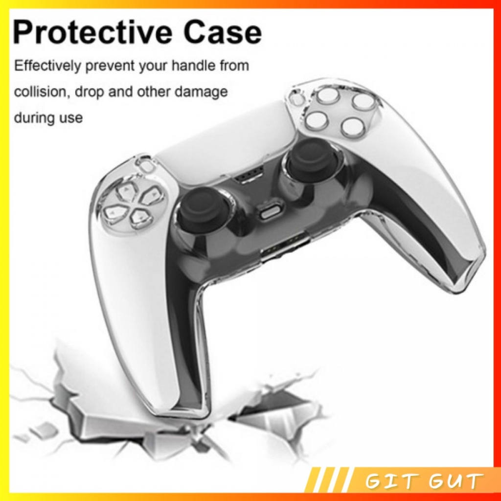Jual PS5 Dualsense Controller Crystal Clear Case Shell Cover Stik Stick ...