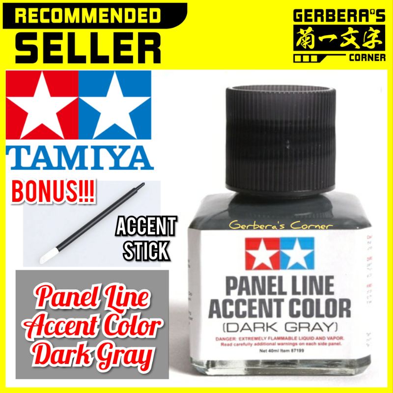 Jual Tamiya Panel Line Accent Color Dark Gray Panel Lining Gundam Model ...
