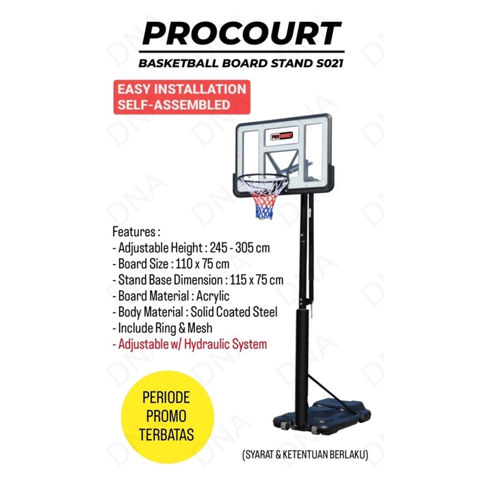 Jual ARS04 Tiang Ring Basket / Basketball Board Stand PROCOURT S021