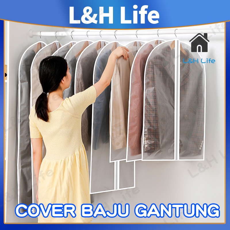 Jual Peva Cover Baju Gantung Anti Debu Pelindung Pakaian Jas Gaun Cover Baju Resleting 2222