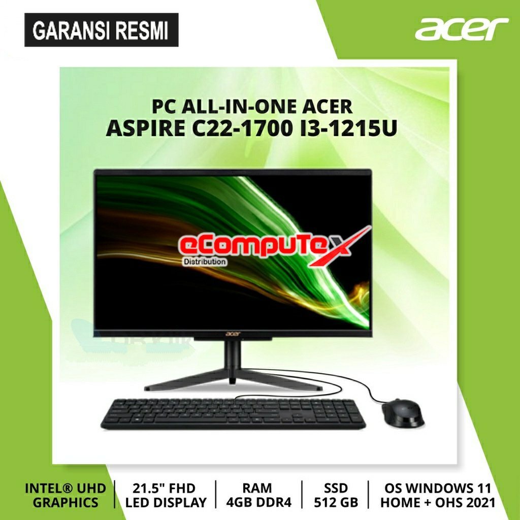 Jual Pc Aio Acer Aspire C Intel Core Gen I U Intel Uhd