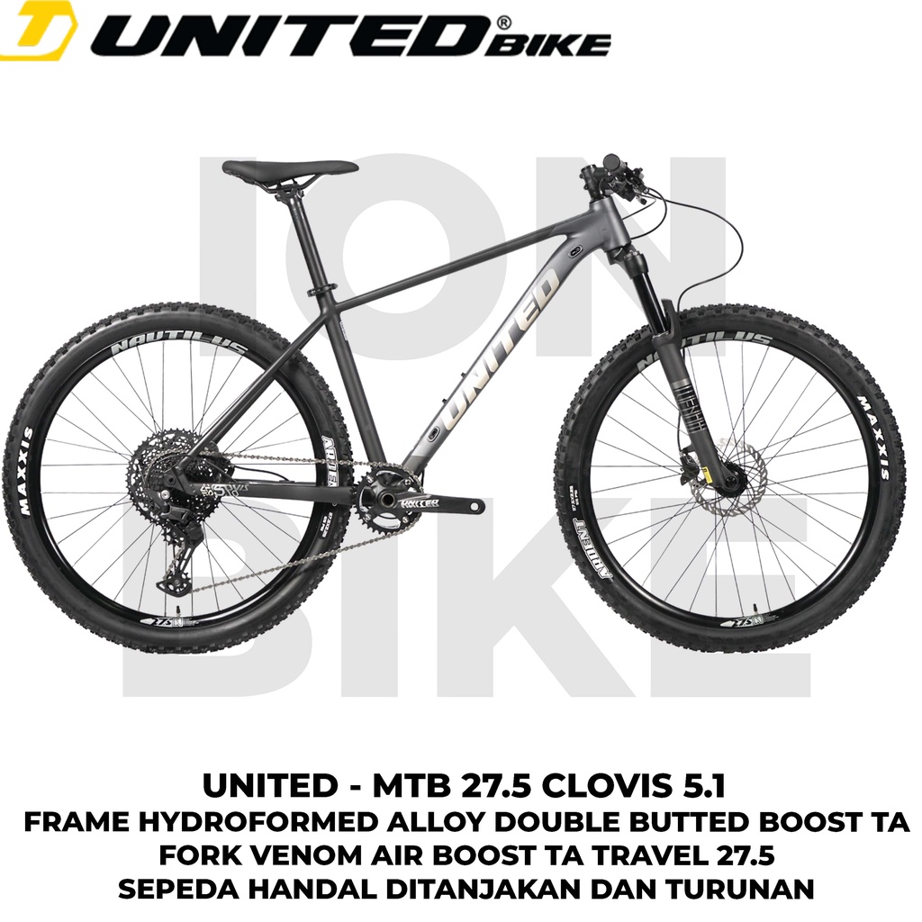 Jual Sepeda MTB United 27.5 29 Clovis 5.1 Gunung Alloy TA Boost Ringan ...