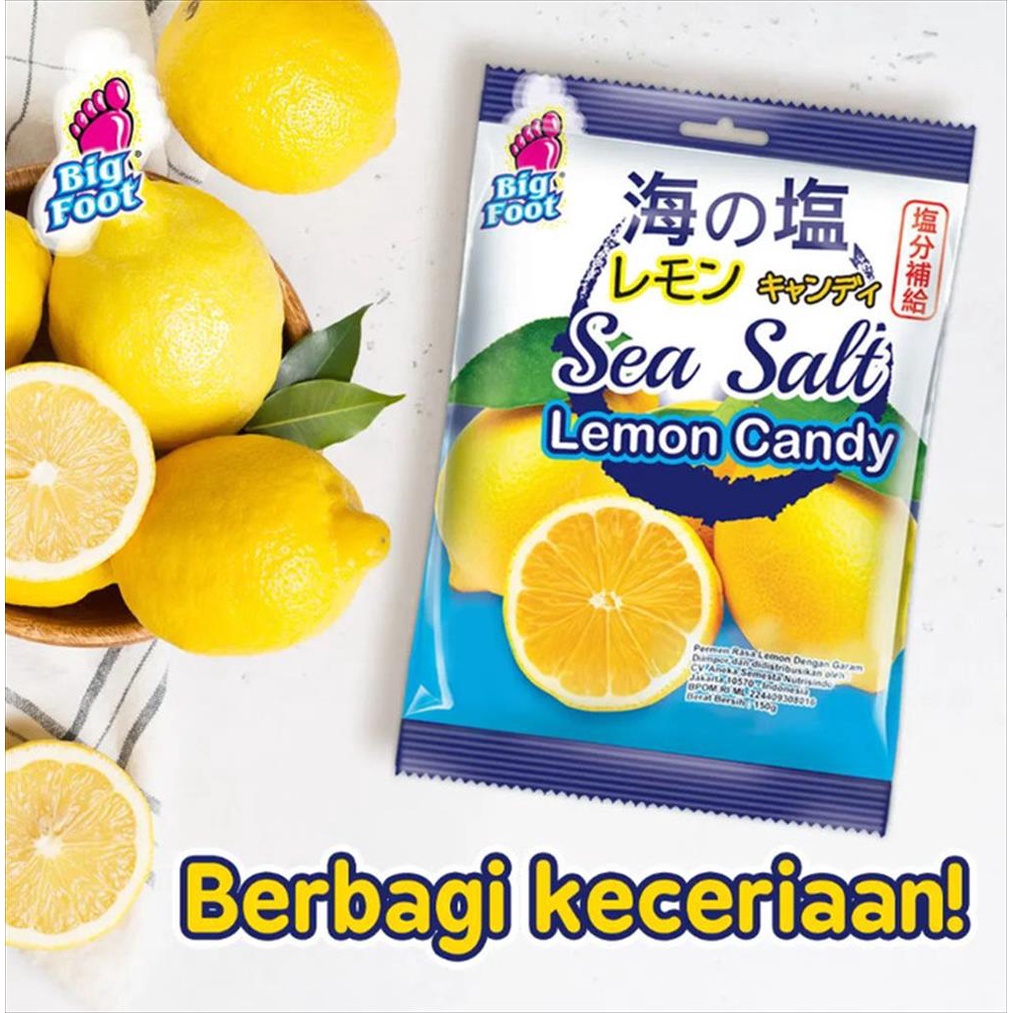 Jual Big Foot Permen Sea Salt Lemon Candy 150 Gr Rasa Lemon Dengan ...