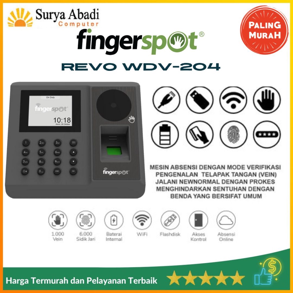 Jual Mesin Absensi Revo Wdv Bnc Fingerprint Telapak Tangan Wifi Batter Shopee Indonesia