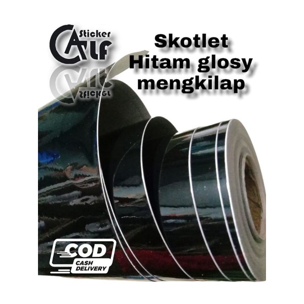 Jual stiker, skotlet hitam glossy (mengkilap)½ m goodfix premium ...