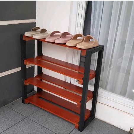 Jual Rak Spatu sandal / rak display / rak serbaguna bahan kayu solid 4 ...