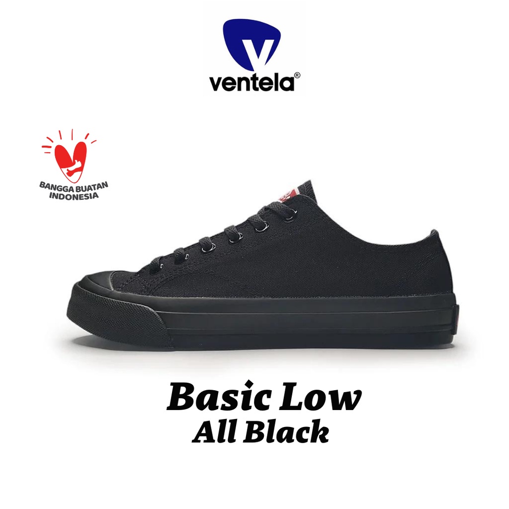 Jual Sepatu Ventela Basic Low All Black | Shopee Indonesia