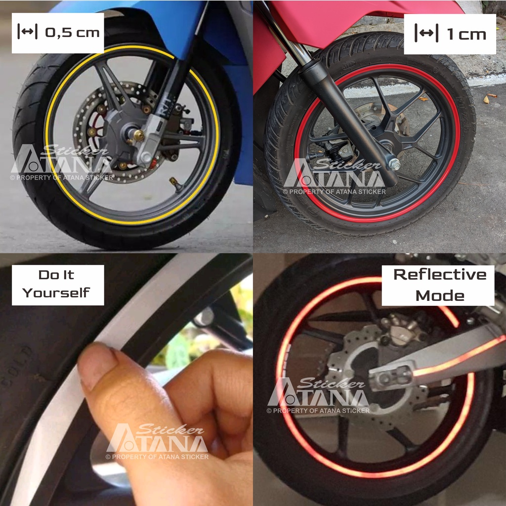 Jual Stiker List Velg Body Sepeda Motor Matic Mobil Hijau Muda Lime ...