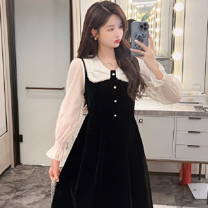 Jual ilook | Vivian Dress Midi Scuba | Dress Korean Style | Dress ...