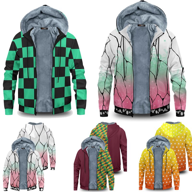 Jual jaket Anime Kimetsu No Yaiba Tanjiro Kamado Hoodies Harajuku Hoodie Sweatshirt Oversized ...