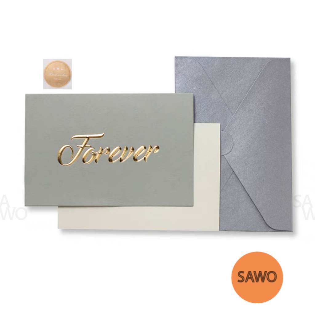 Jual Kartu Ucapan Silver Emboss Gold Birthday Love Gift Card | Shopee ...