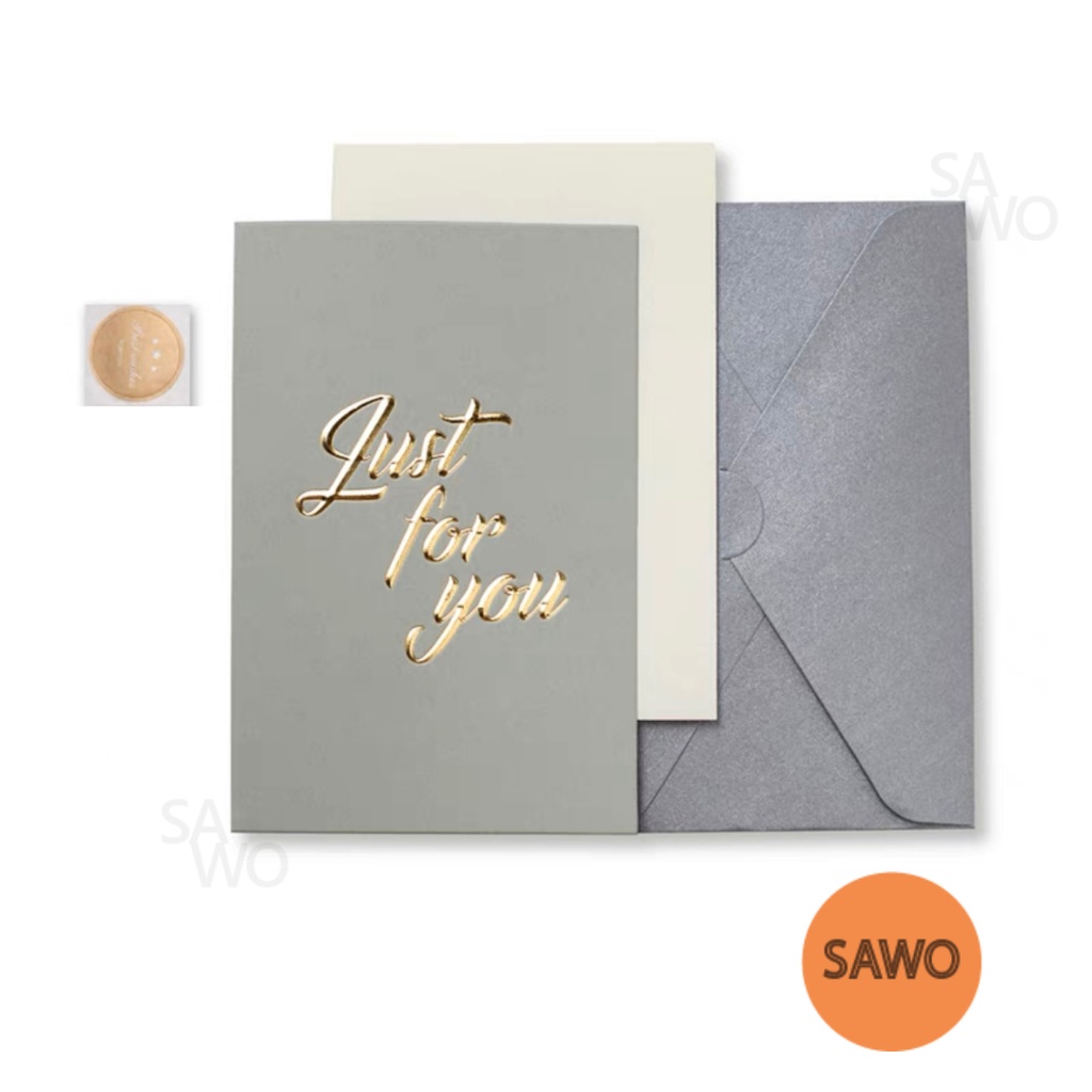 Jual Kartu Ucapan Silver Emboss Gold Birthday Love Gift Card | Shopee ...