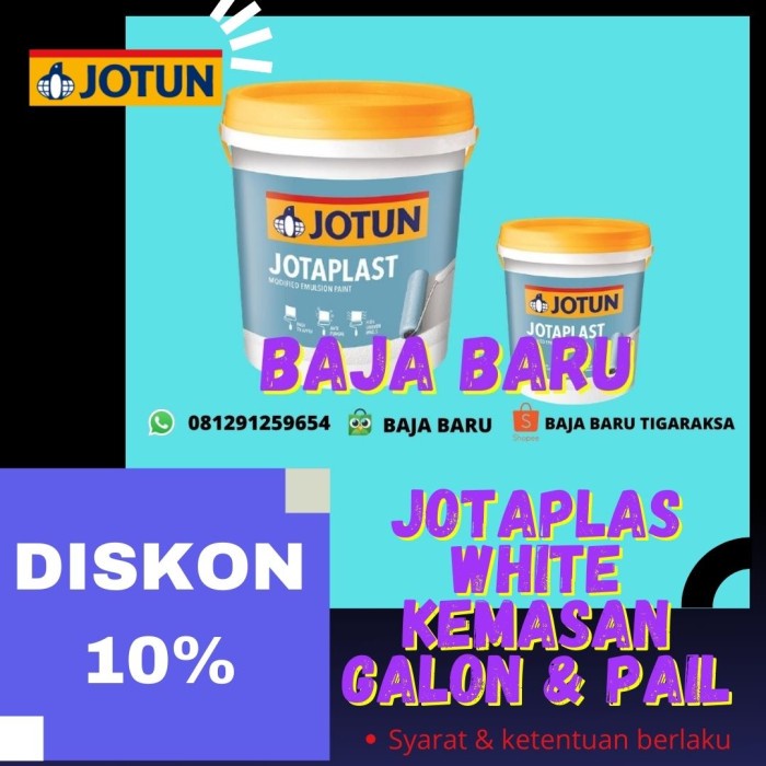 Jual Cat Tembok Jotaplast 35 Ltrcat Jotun White Cat Tembok Murah Shopee Indonesia 2133