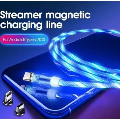 Jual KABEL DATA MAGNETIC LAMPU LED 3 IN 1 FAST CHARGING MICRO USB TIPE ...