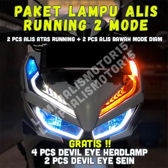 Jual Lampu Alis Running Untuk Semua Vario Gratis Devil Eye Head Lamp