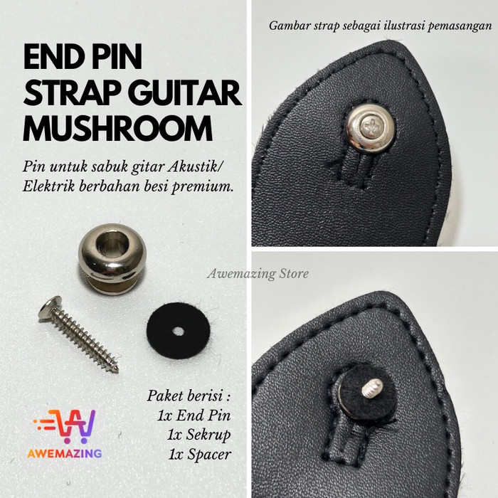 Jual End Pin Strap Gitar - Guitar Endpin Strap Bentuk Mushroom | Shopee ...
