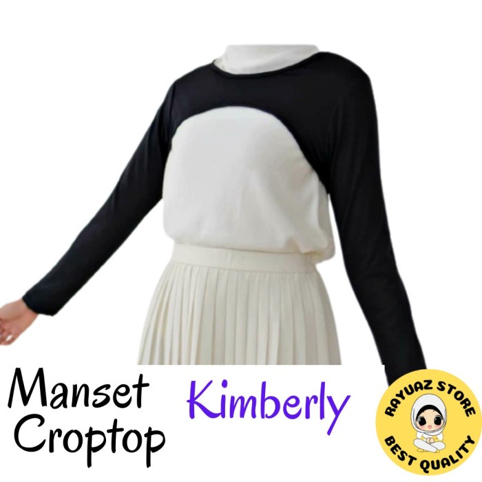 Jual Manset Tangan Sambung Balero Crop Top Kimberly Jumbo Lengan Panjang Wa Hitam Jumbo