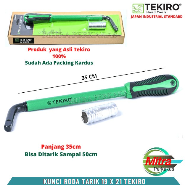 Jual TEKIRO Kunci Roda Tarik 19 x 21 mm Pembuka Mur Roda Ban Mobil ...