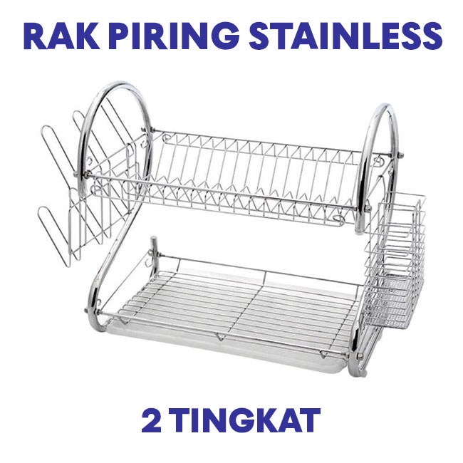 Jual Cod Rak Piring Dapur Stainless 2 Susun Free Ongkir Shopee Indonesia 6796