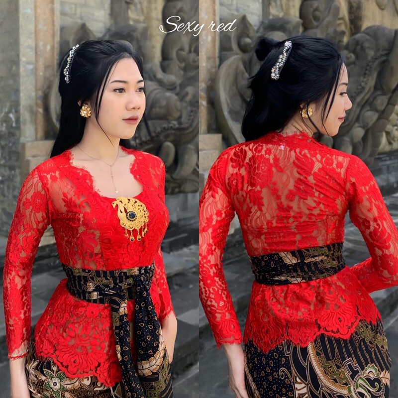Jual KEBAYA BALI JADI BROKAT SEMI PRANCIS METALIK | KEBAYA BALI BROKAT
