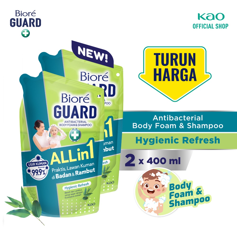Jual Biore Guard All in 1 Shampo Sabun Mandi Cair Hygienic Pouch 400ml ...