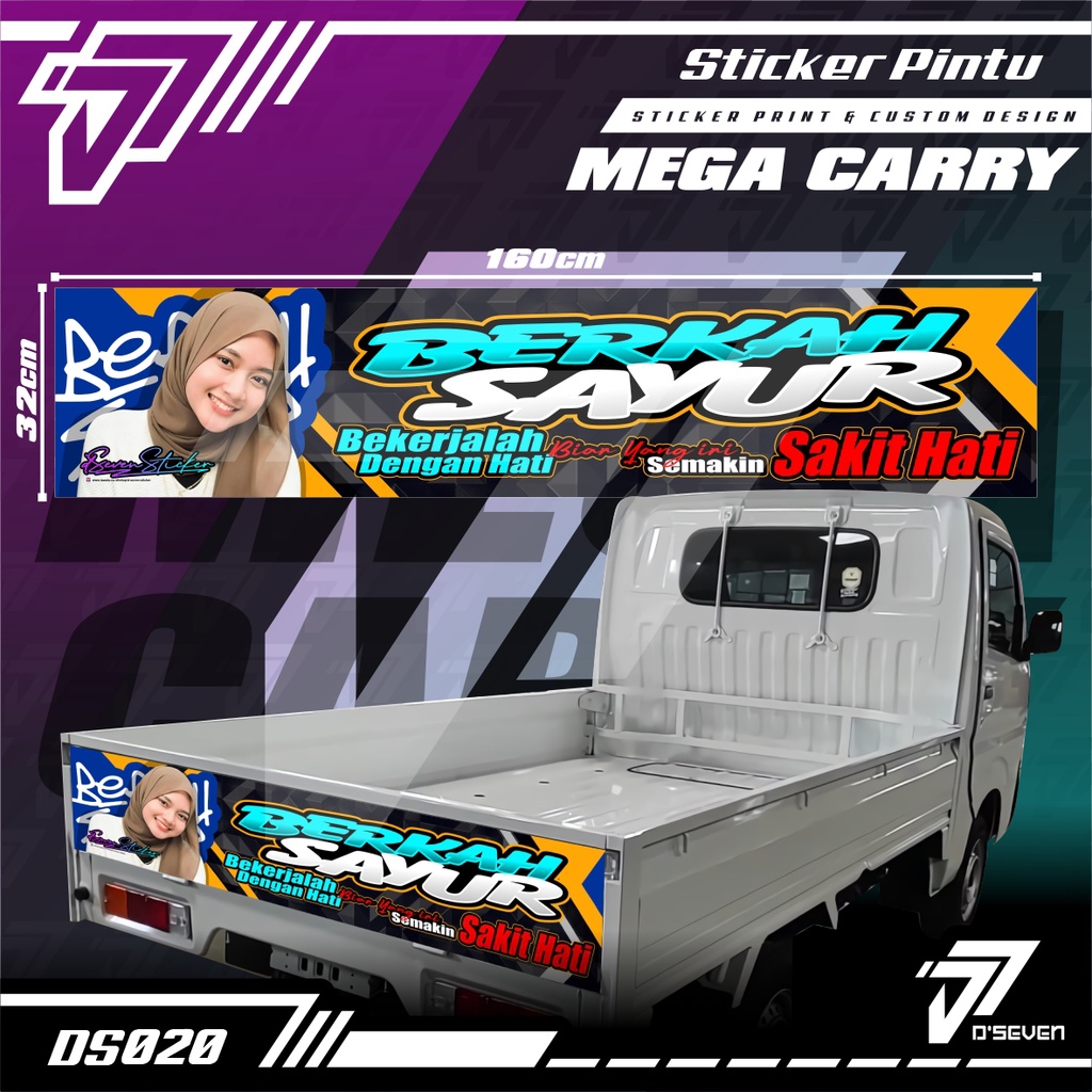 Jual Stiker Decal Pintu Bak Belakang Pick Up New Mega Carry Custom