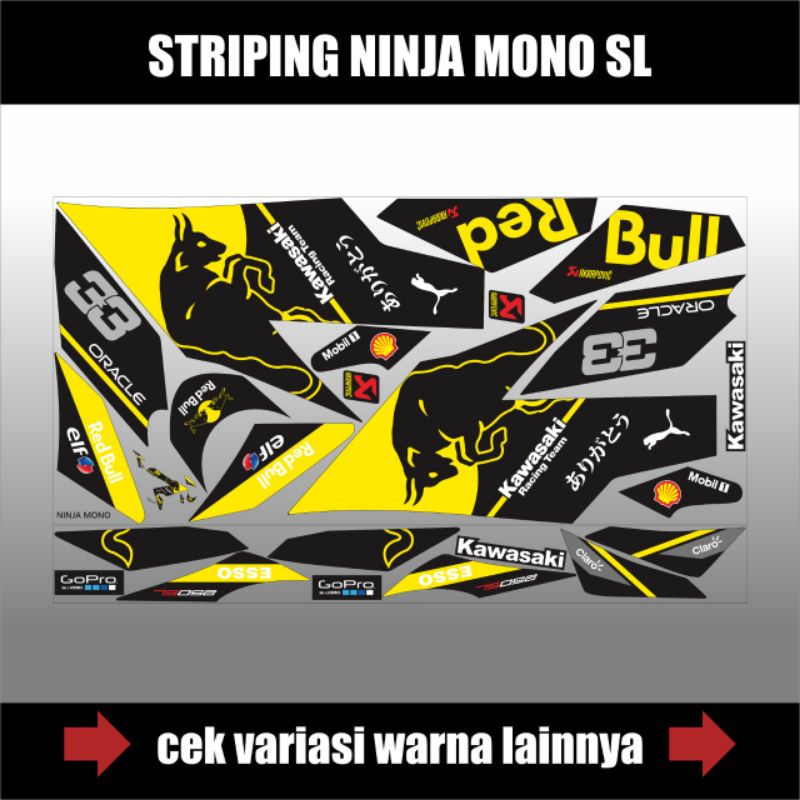 Jual Stiker Striping Motor Ninja Mono Sl Edisi Redbull Decal