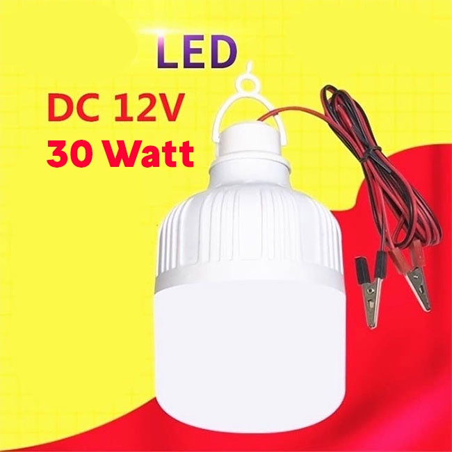 Jual Cod Lampu Bohlam Led Dc V Jepit Ke Baterai Aki Accu W W W