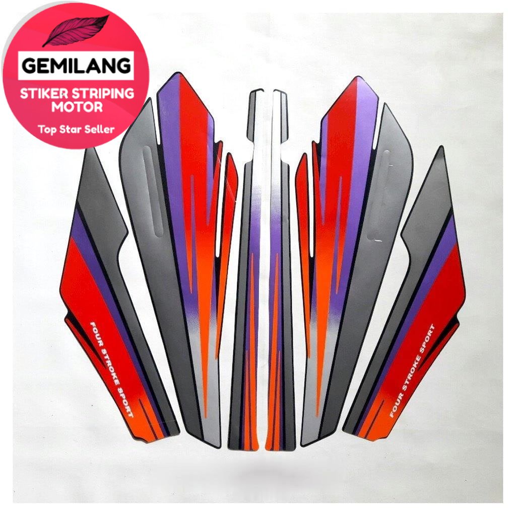 Jual Striping Decal Polet Sticker honda GL Pro 1994 merah stiker list ...
