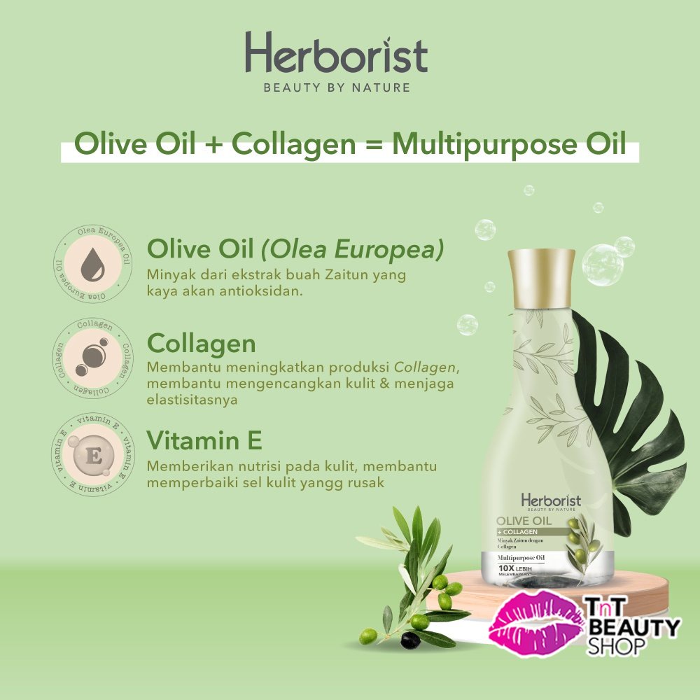 Jual Herborist Olive Oil + Collagen Zaitun 150ml 75ml TnT Beauty