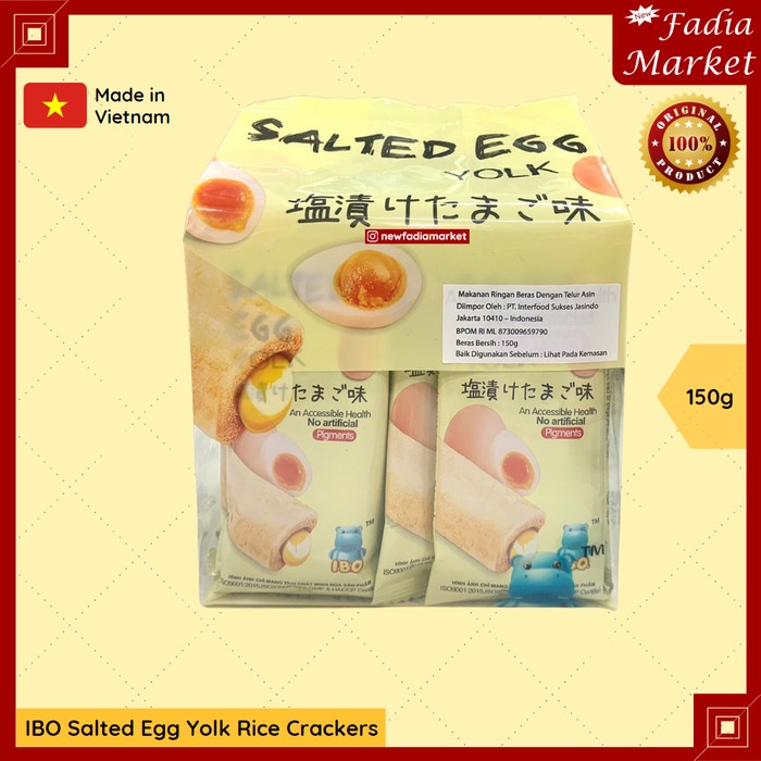 Jual IBO Salted Egg Yolk Rice Crackers Biscuit Beras Telur Asin 150g ...